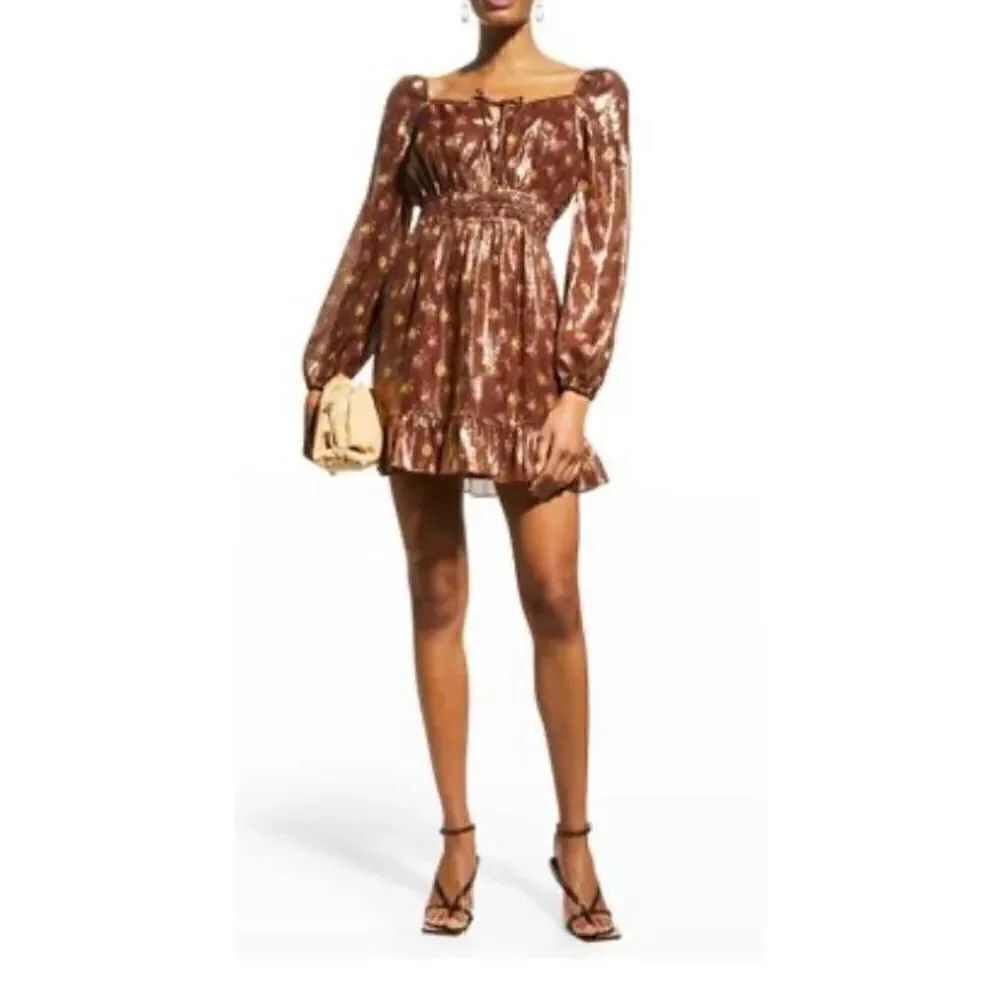 Paige Noah Dress Bronze Dust - Multi Silk NWT Size Medium
